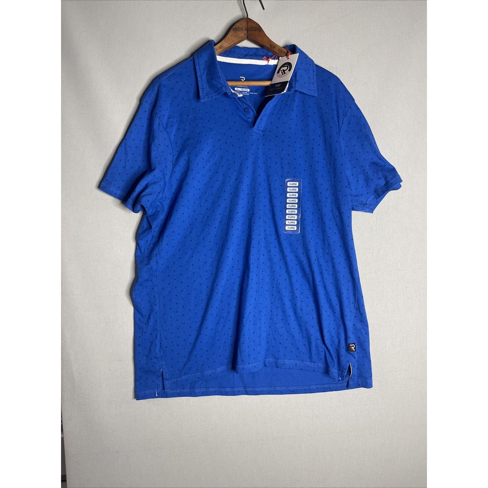 International Report Men Blue Anchor Print Cotton Polo Shirt XL 346242IR NWT